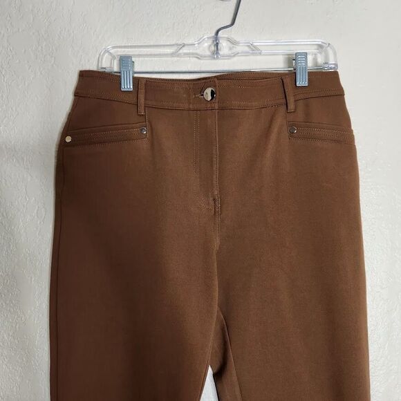So Slimming By Chico's Ankle Pants Women's 0.5 Small Brown Stretch Skinny Leg - Picture 3 of 8
